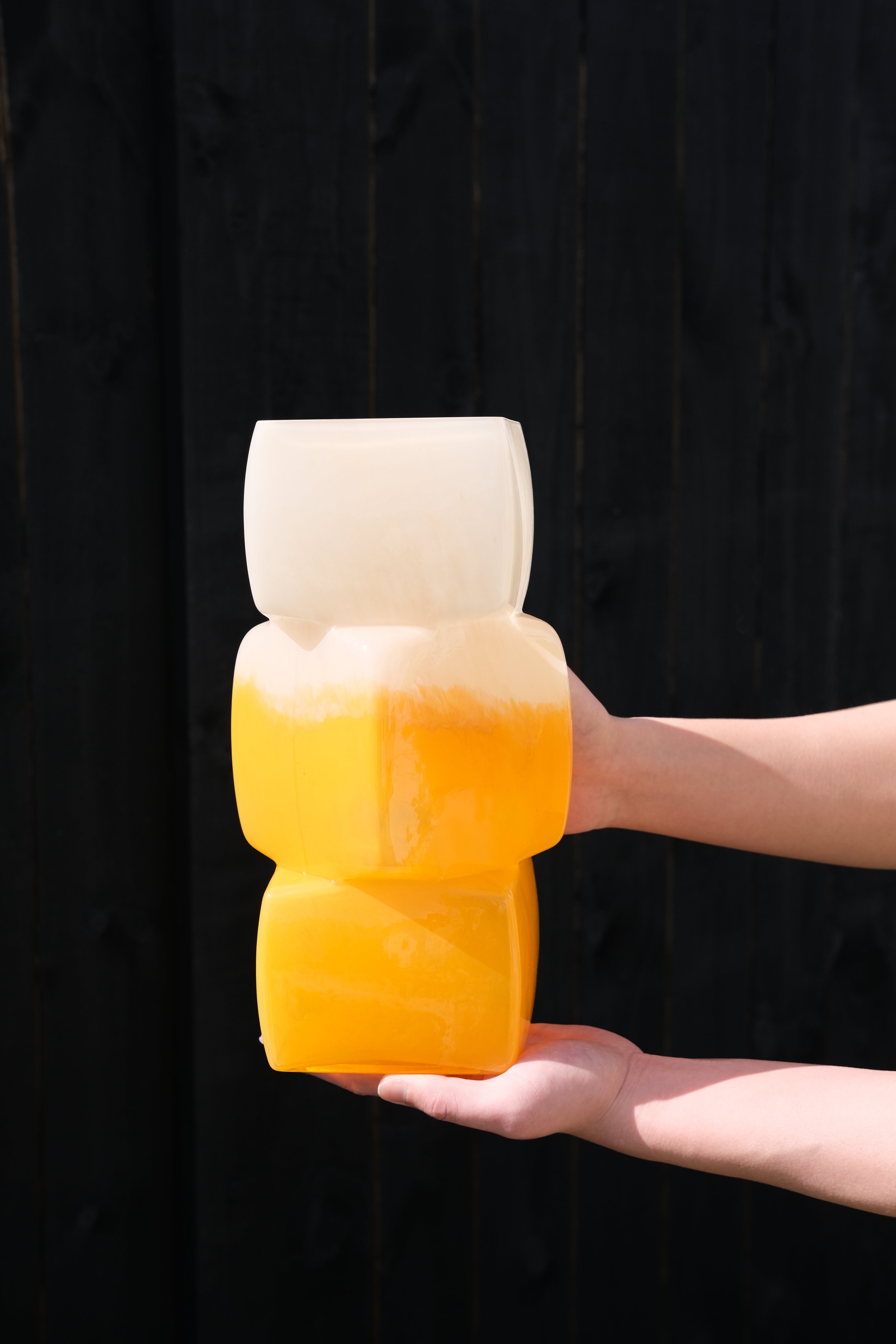 Amber Frost Stacks Vase (New)