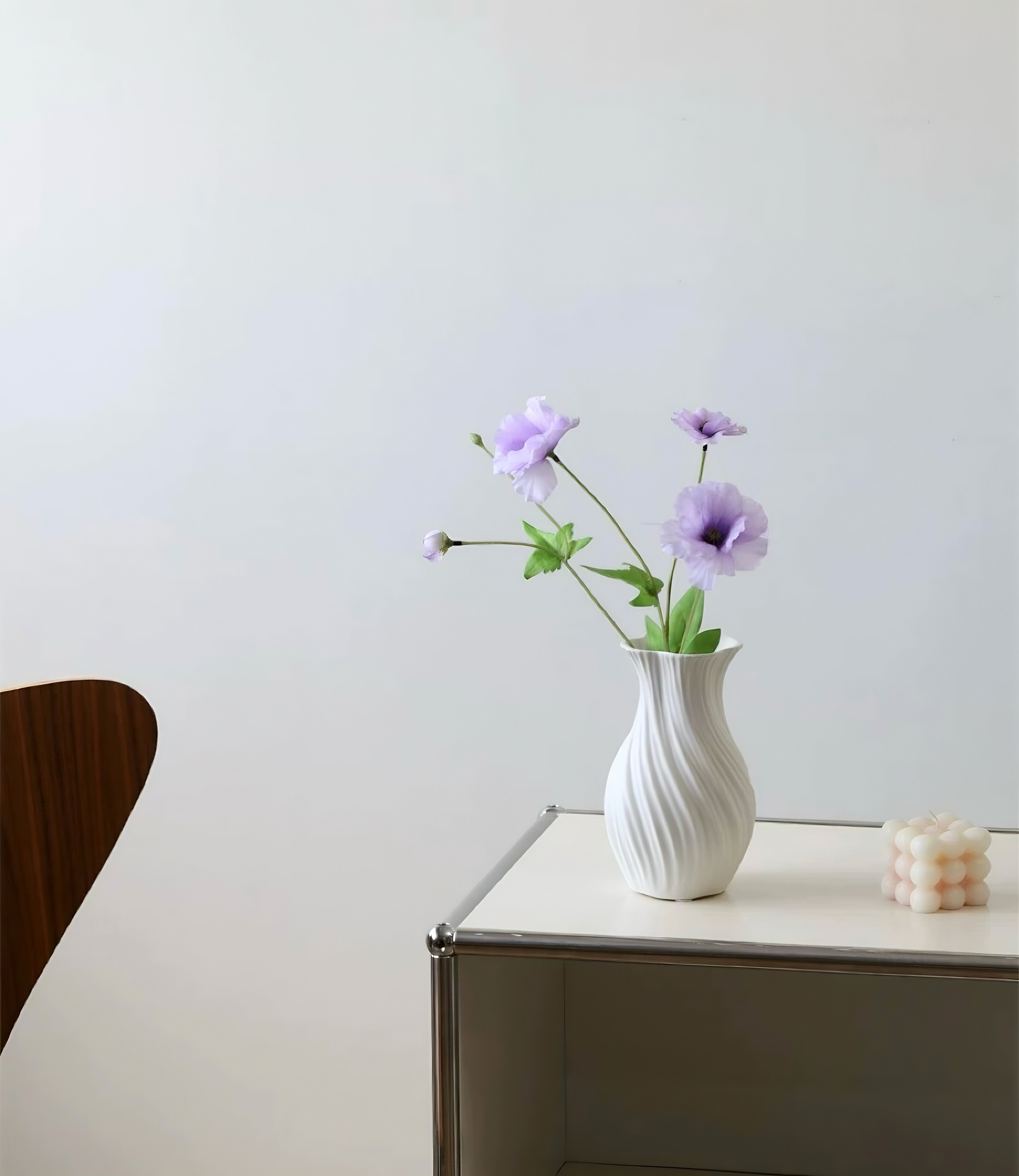 White Swirl Vase