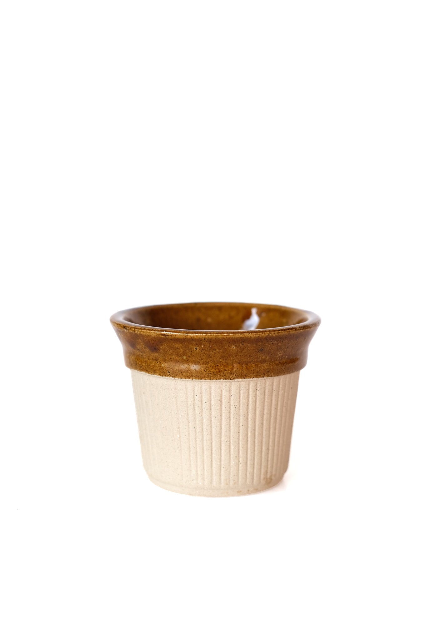 Caramel Rim Pot – Semi-glazed Crude Clay Planter